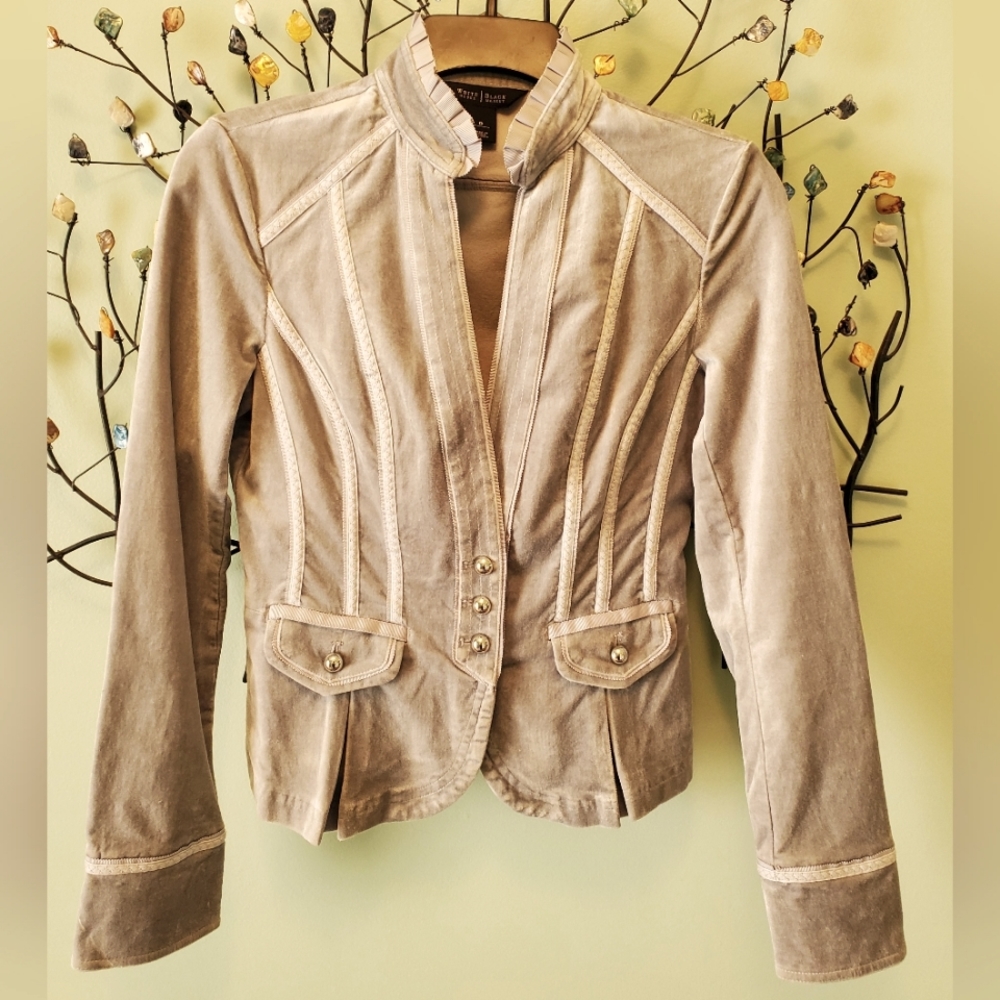 WHBM Velour Grey Blazer